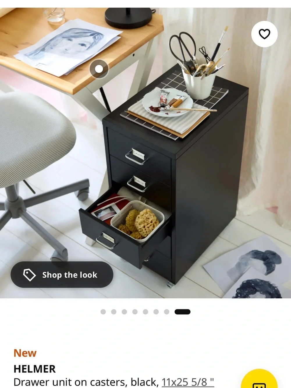 IKEA Black 5-Drawer Mobile Storage Cabinet